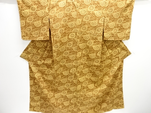 JAPANESE KIMONO / HITOE KOMON / SILK / KIKU & ARABESQUE